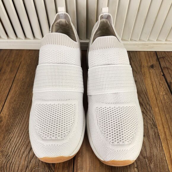 Skechers Billion Over The Top Women's 10 White Slip On Knit Walking Shoes 155627 - Picture 8 of 9